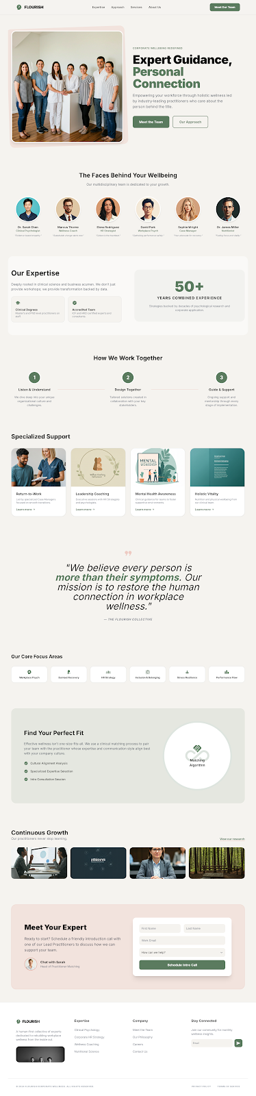 Team-Centered Homepage